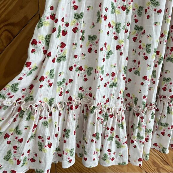 byTiMO Babydoll Dress Strawberry Print Cottagecore - Picture 4 of 8